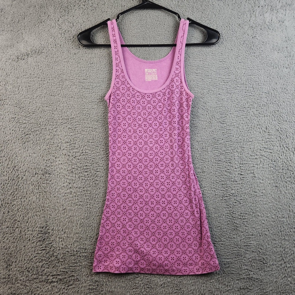 Vintage Y2K 2000s Purple Fitted Tank Top Medium Stretch Long Ribbed Bella Swan